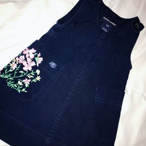 navy ralph lauren dress w floral embroidery